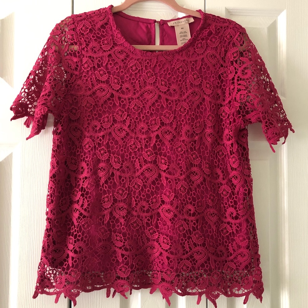 Cactus Flower Pink Lace Top